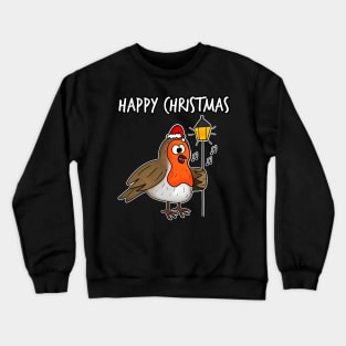 Christmas Robin Carol Singing Funny Bird Wildlife Crewneck Sweatshirt